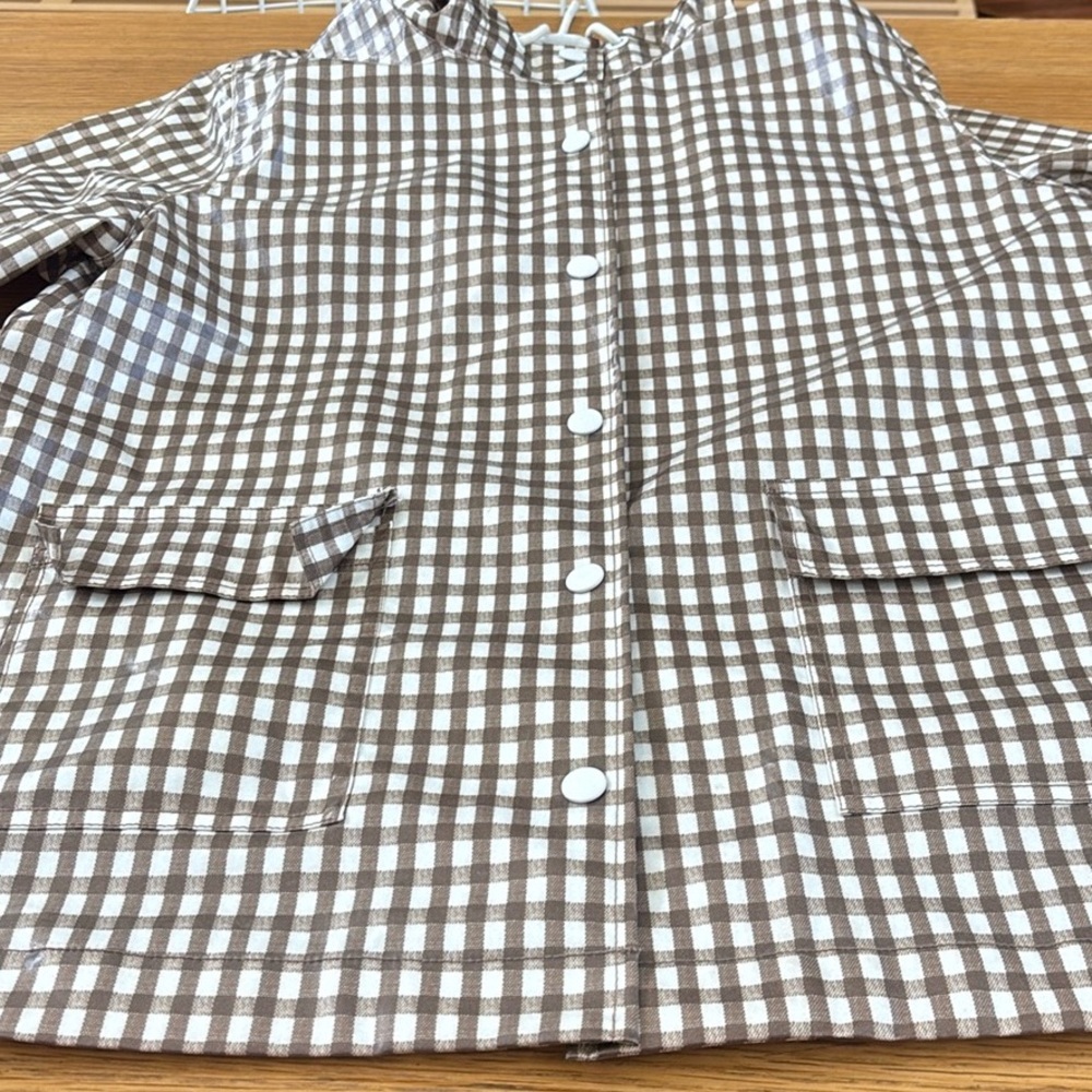 Loeffler Randall Gingham Rain Coat Large - Picture 8 of 10